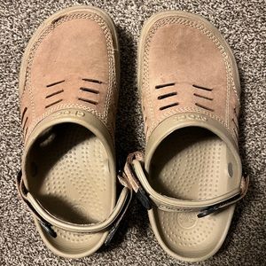 Brown Leather Crocs